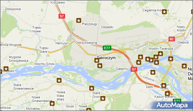 mapa Zakroczym, Zakroczym na mapie Targeo