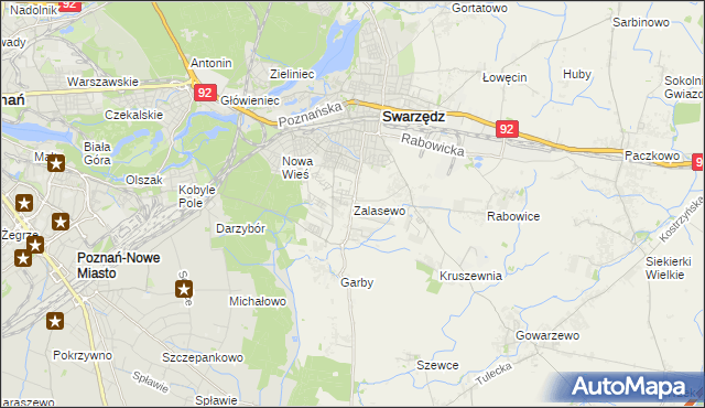 mapa Zalasewo, Zalasewo na mapie Targeo