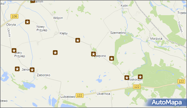 mapa Żalęcino, Żalęcino na mapie Targeo