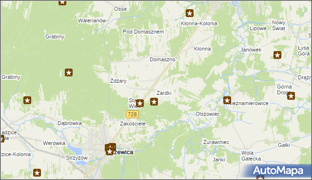 mapa Żardki, Żardki na mapie Targeo