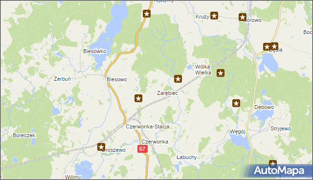 mapa Zarębiec, Zarębiec na mapie Targeo