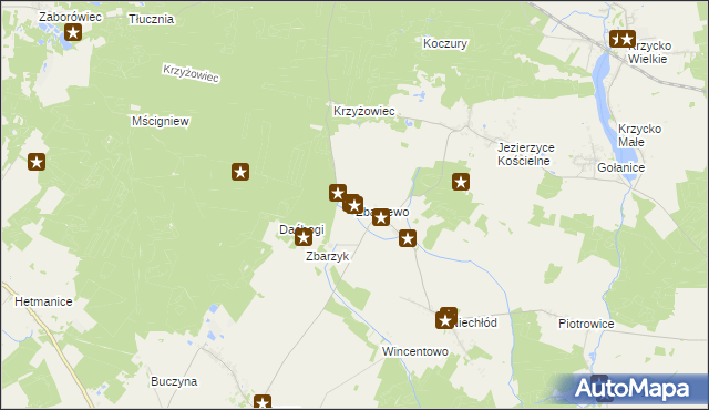 mapa Zbarzewo, Zbarzewo na mapie Targeo
