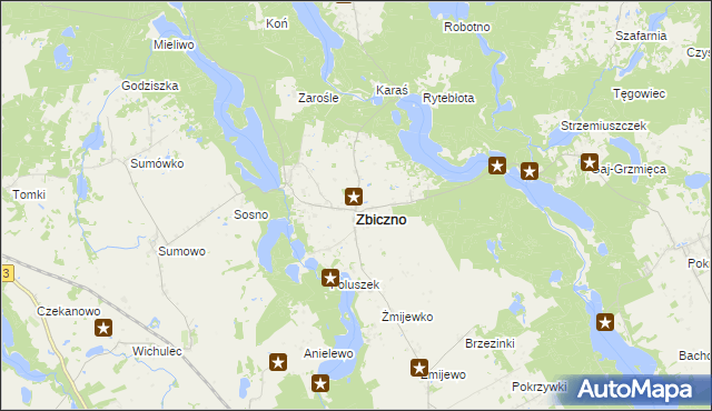 mapa Zbiczno, Zbiczno na mapie Targeo