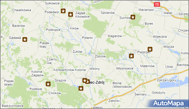 mapa Zborów gmina Solec-Zdrój, Zborów gmina Solec-Zdrój na mapie Targeo