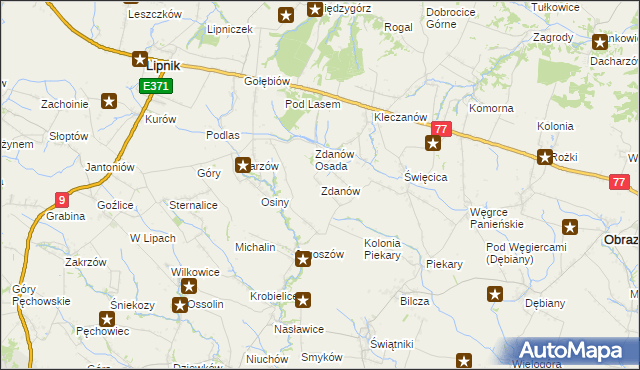 mapa Zdanów gmina Obrazów, Zdanów gmina Obrazów na mapie Targeo