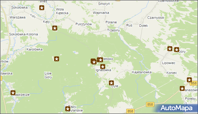 mapa Żelebsko, Żelebsko na mapie Targeo
