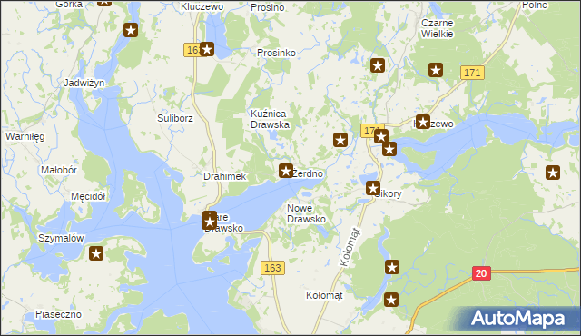 mapa Żerdno, Żerdno na mapie Targeo