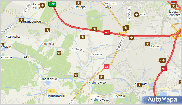 mapa Żernica, Żernica na mapie Targeo