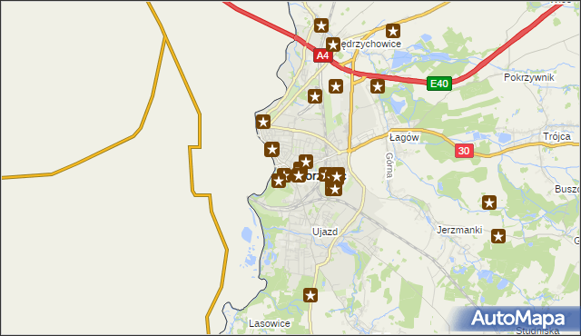 mapa Zgorzelec, Zgorzelec na mapie Targeo