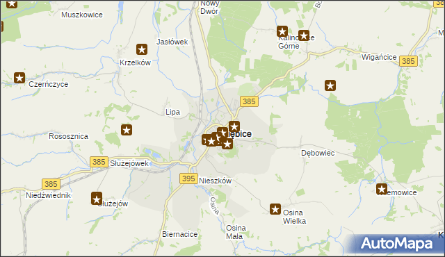 mapa Ziębice, Ziębice na mapie Targeo
