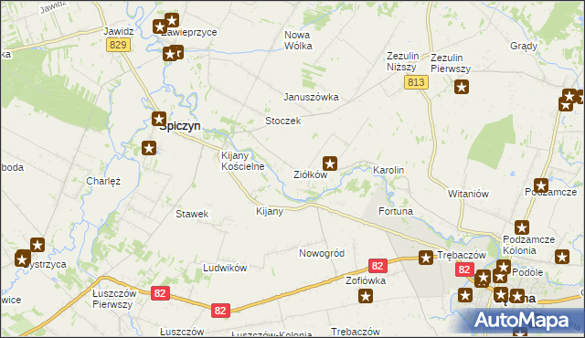 mapa Ziółków, Ziółków na mapie Targeo