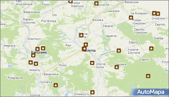 mapa Żołynia, Żołynia na mapie Targeo