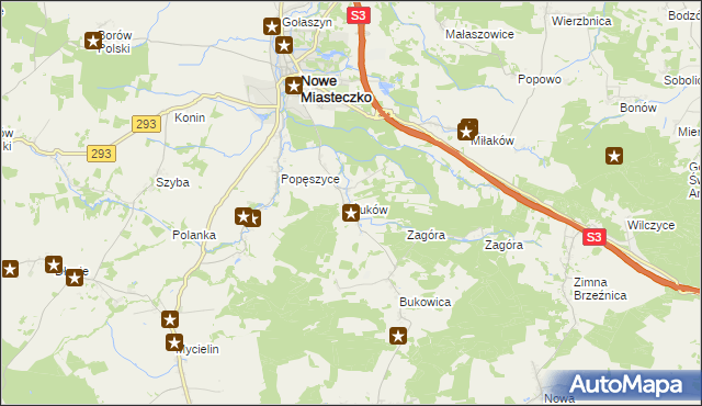 mapa Żuków gmina Nowe Miasteczko, Żuków gmina Nowe Miasteczko na mapie Targeo