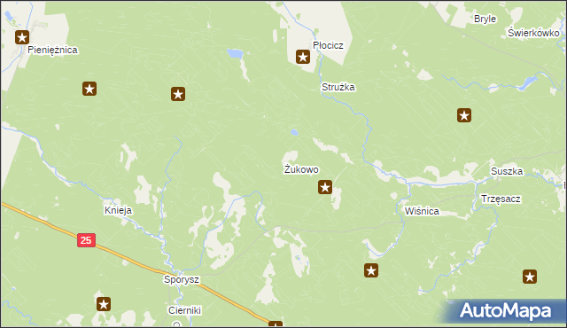 mapa Żukowo gmina Koczała, Żukowo gmina Koczała na mapie Targeo