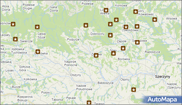 mapa Żurowa, Żurowa na mapie Targeo