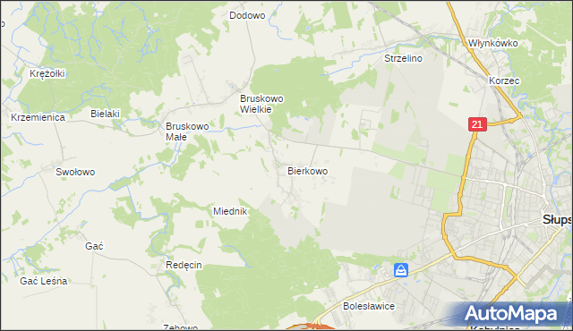mapa Bierkowo, Bierkowo na mapie Targeo