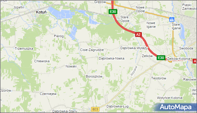 mapa Dąbrówka-Niwka, Dąbrówka-Niwka na mapie Targeo