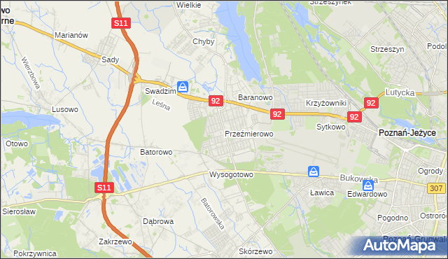 mapa Przeźmierowo, Przeźmierowo na mapie Targeo