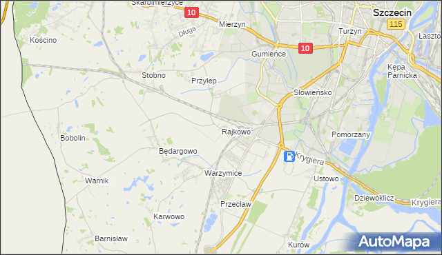 mapa Rajkowo, Rajkowo na mapie Targeo