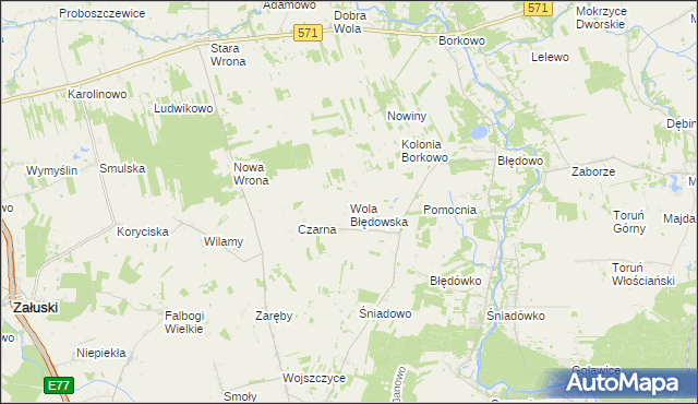 mapa Wola Błędowska gmina Pomiechówek, Wola Błędowska gmina Pomiechówek na mapie Targeo