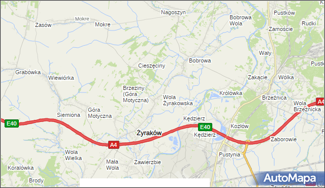 mapa Wola Żyrakowska, Wola Żyrakowska na mapie Targeo