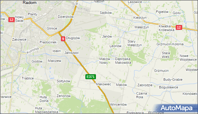 mapa Maków Nowy, Maków Nowy na mapie Targeo