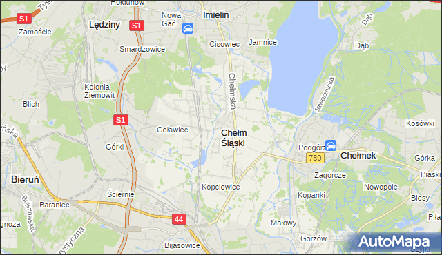 mapa Chełm Śląski, Chełm Śląski na mapie Targeo