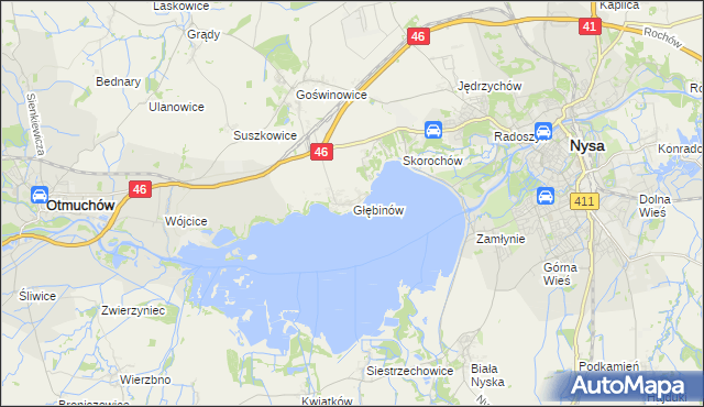 mapa Głębinów, Głębinów na mapie Targeo