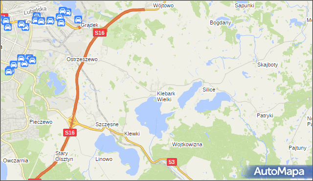 mapa Klebark Wielki, Klebark Wielki na mapie Targeo