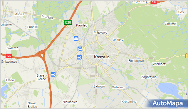mapa Koszalina, Koszalin na mapie Targeo