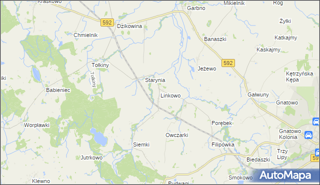 mapa Linkowo gmina Kętrzyn, Linkowo gmina Kętrzyn na mapie Targeo