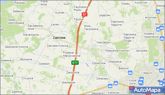 mapa Mleczków, Mleczków na mapie Targeo