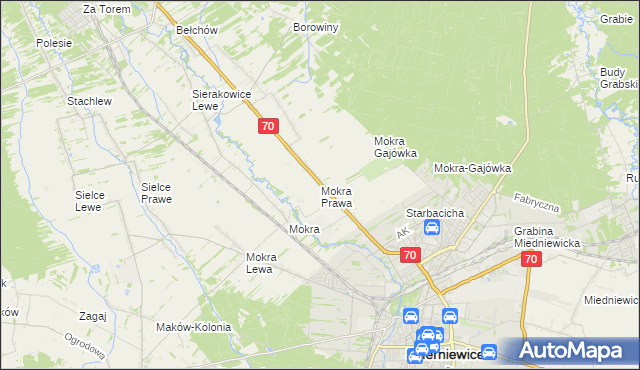 mapa Mokra Prawa, Mokra Prawa na mapie Targeo