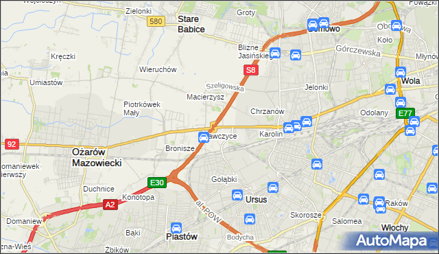 mapa Mory gmina Ożarów Mazowiecki, Mory gmina Ożarów Mazowiecki na mapie Targeo