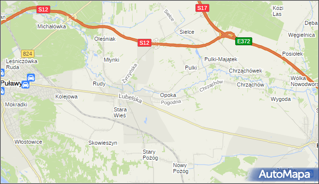 mapa Opoka gmina Końskowola, Opoka gmina Końskowola na mapie Targeo