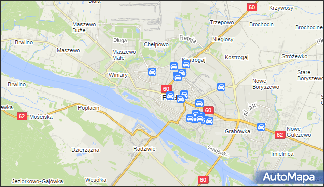 mapa Płock, Płock na mapie Targeo