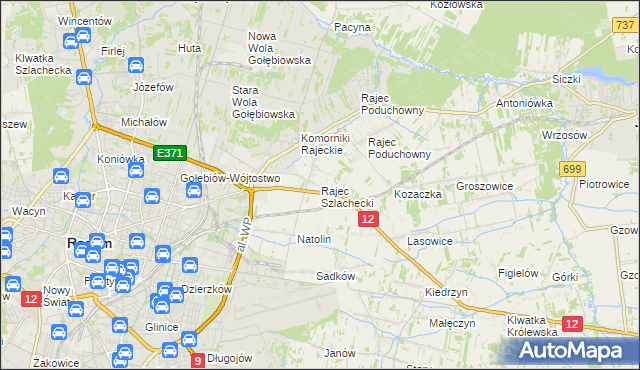 mapa Rajec Szlachecki, Rajec Szlachecki na mapie Targeo