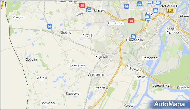 mapa Rajkowo, Rajkowo na mapie Targeo