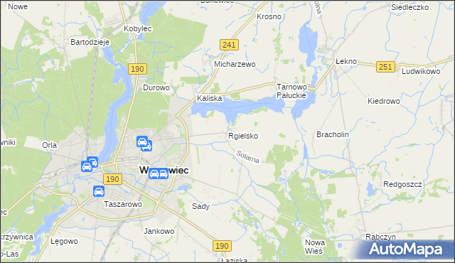 mapa Rgielsko, Rgielsko na mapie Targeo