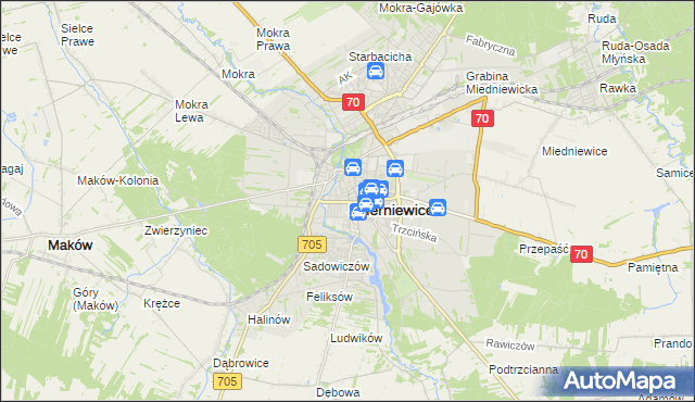 mapa Skierniewic, Skierniewice na mapie Targeo