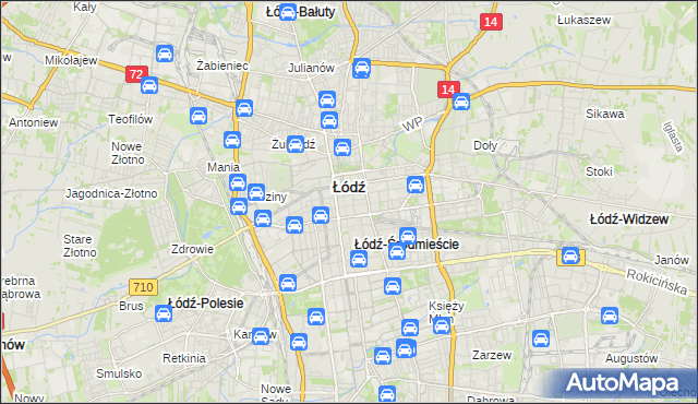mapa Śródmieście gmina Łódź, Śródmieście gmina Łódź na mapie Targeo