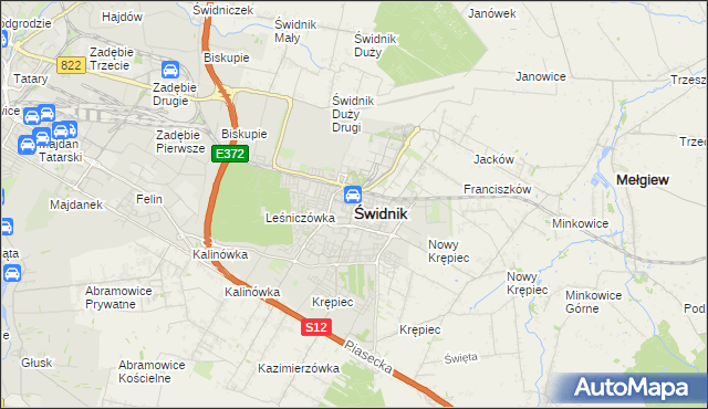 mapa Świdnika, Świdnik na mapie Targeo