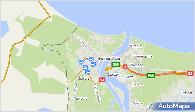 mapa Świnoujście, Świnoujście na mapie Targeo
