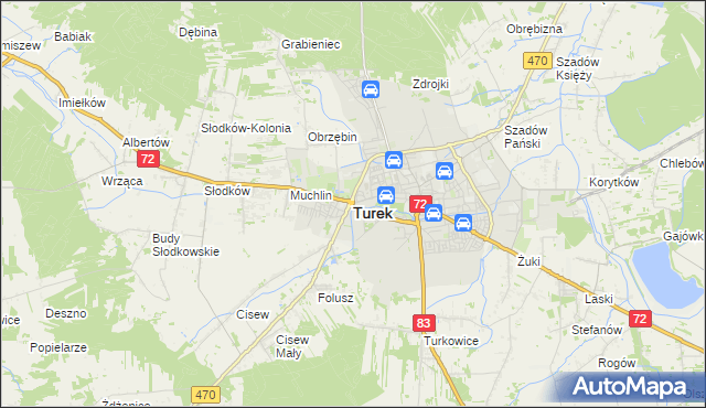 mapa Turka, Turek na mapie Targeo