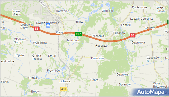 mapa Wola Marzeńska, Wola Marzeńska na mapie Targeo