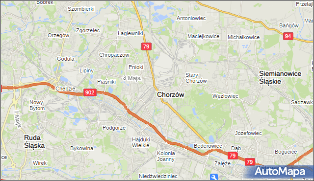 mapa Chorzów, Chorzów na mapie Targeo