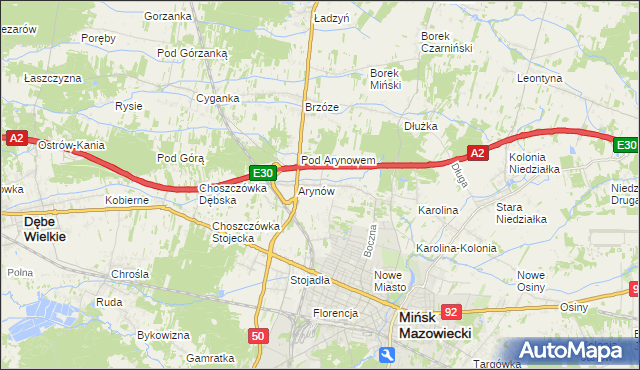 mapa Królewiec gmina Mińsk Mazowiecki, Królewiec gmina Mińsk Mazowiecki na mapie Targeo