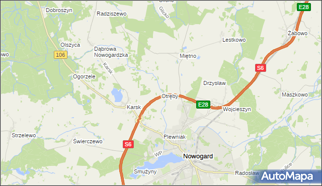 mapa Otręby, Otręby na mapie Targeo