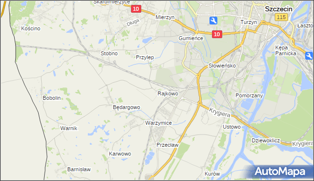 mapa Rajkowo, Rajkowo na mapie Targeo