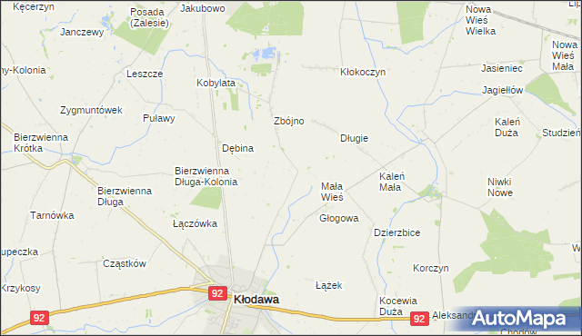 mapa Cegielnia gmina Kłodawa, Cegielnia gmina Kłodawa na mapie Targeo
